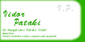 vidor pataki business card